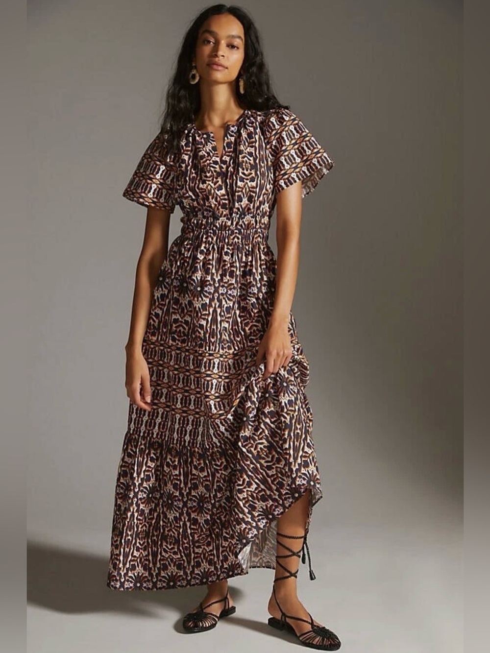 Maeve Anthropologie Somerset Printed Maxi Dress Size Medium